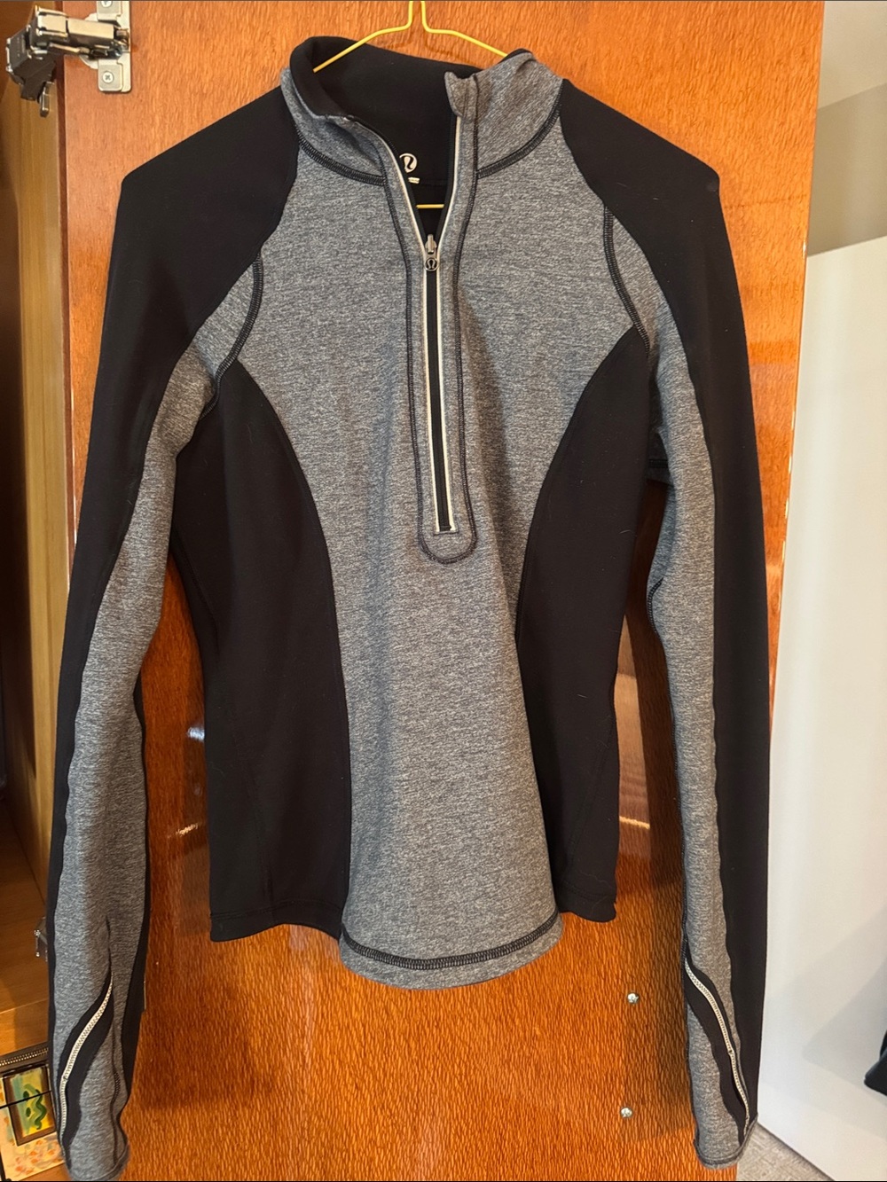 lululemon athletica Grey and Black Half-Zip Performance Pullover